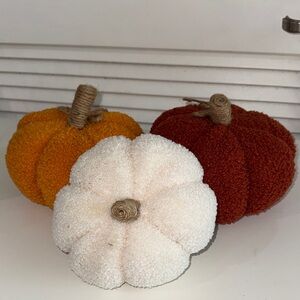 Cozy Autumn Pumpkin Decor Set - White, Orange, Brown